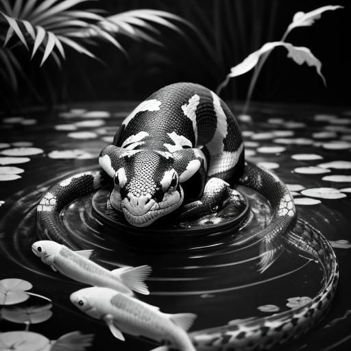 Black and White Python in Chinese Swamp