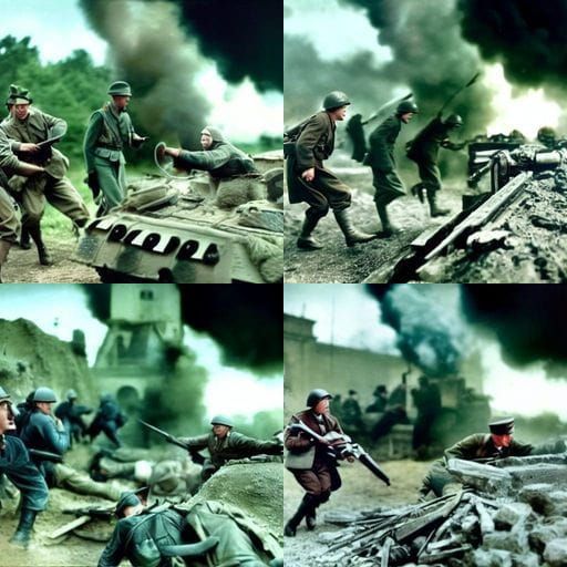 Allied Forces in Epic WWII Battle Scene
