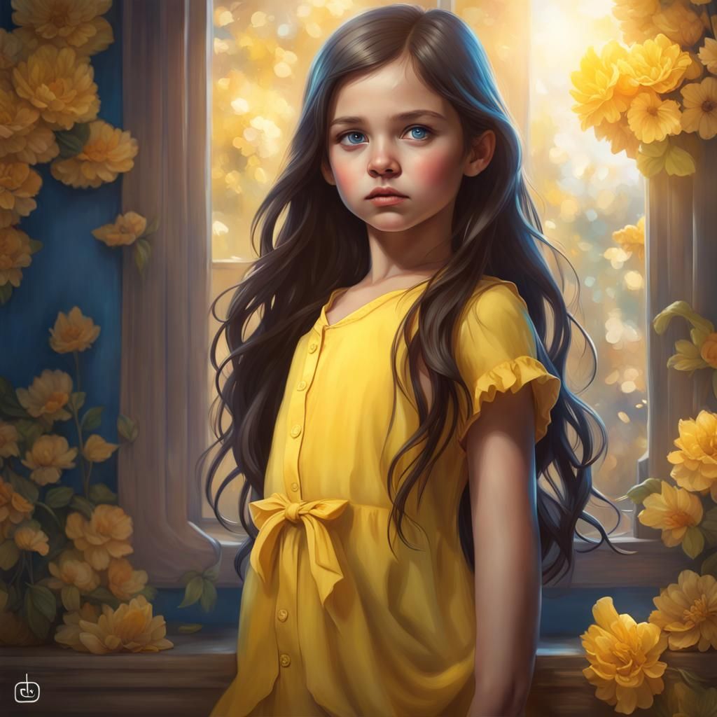 Innocent Girl Portrait, Hyperdetailed Concept Art