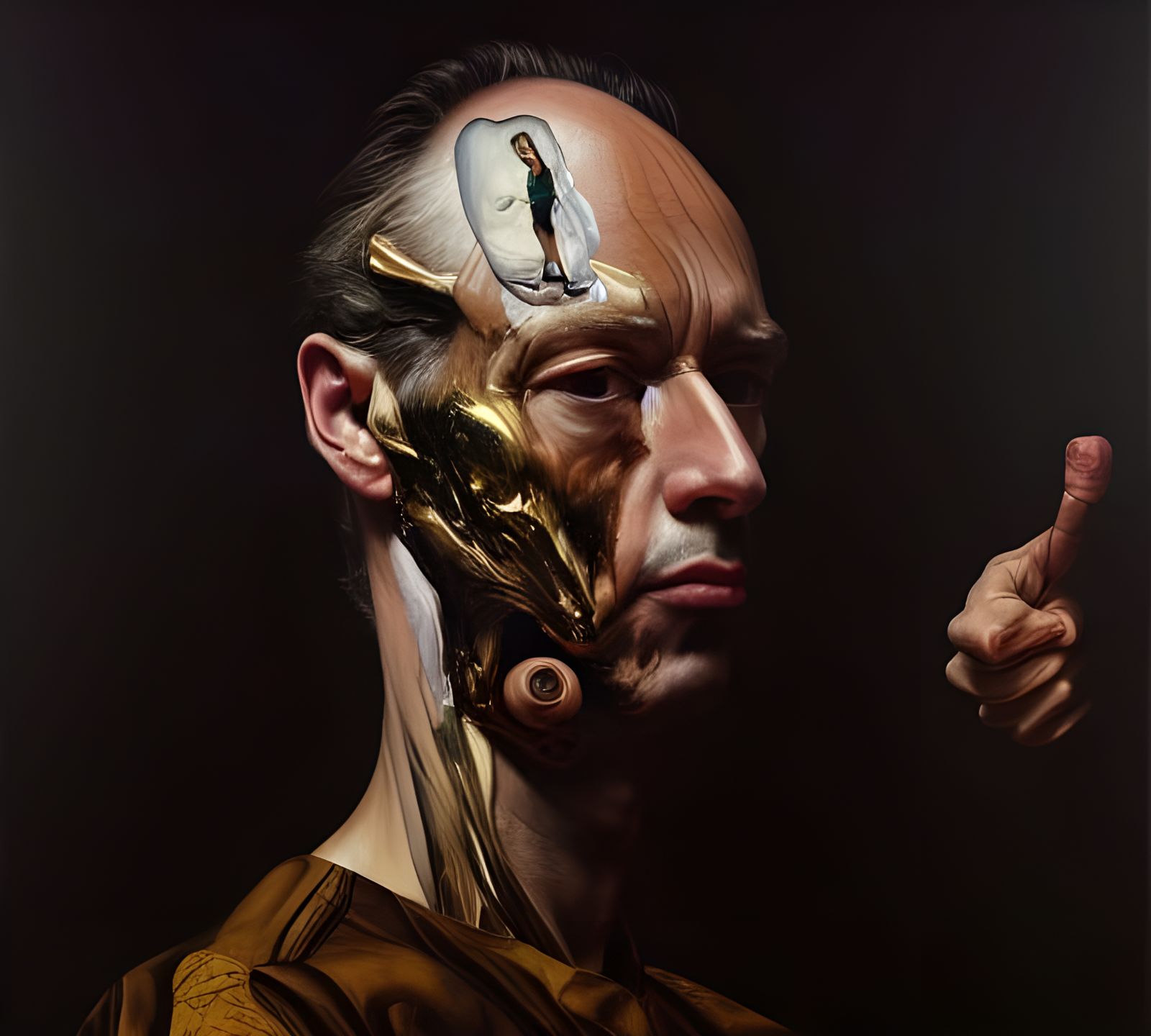 Elegant Portrait with Dreamy Celestial Particle Effects