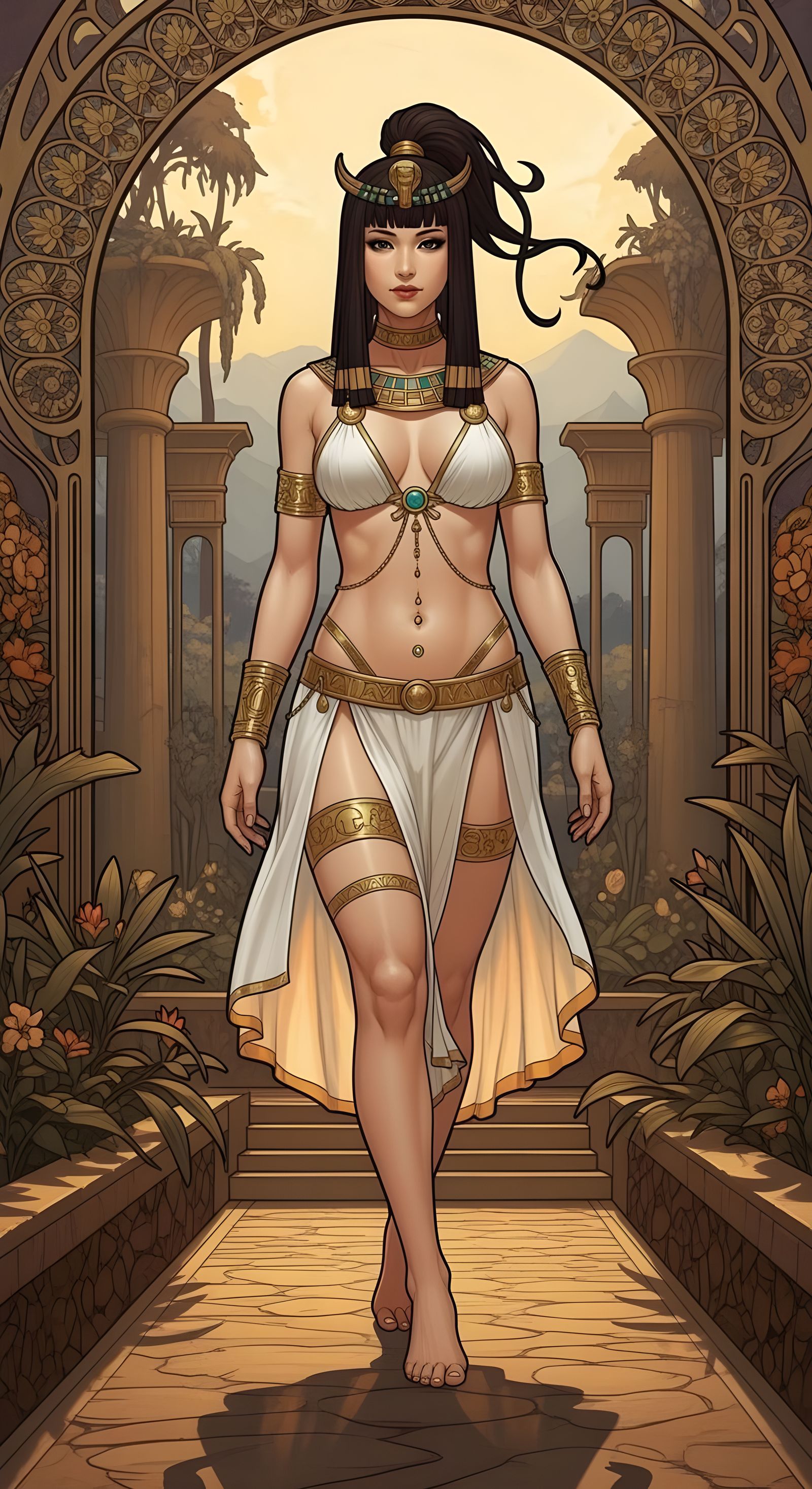 Sensual Woman with Egyptian Jewelry in 4K