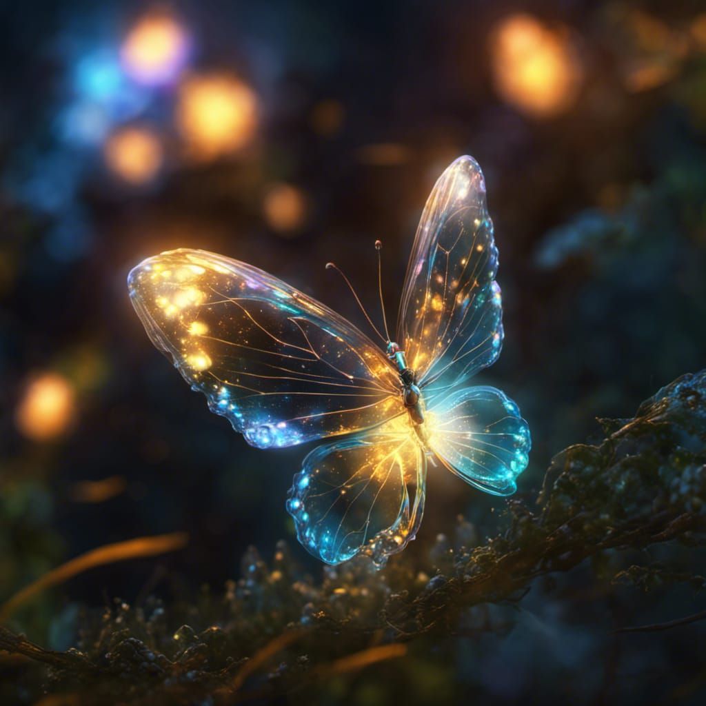 bioluminescence transparent butterfly