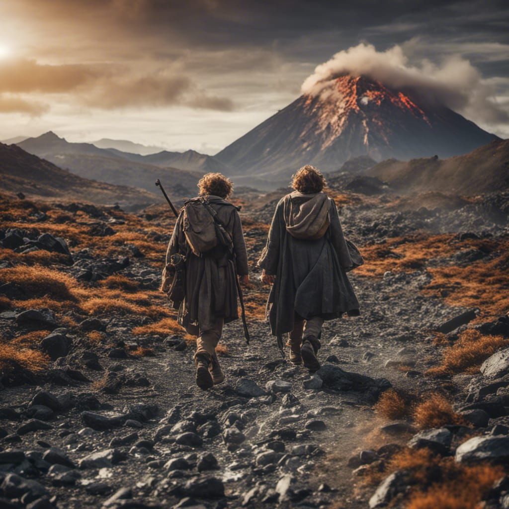 Frodo and Sam's Journey to Mount Doom