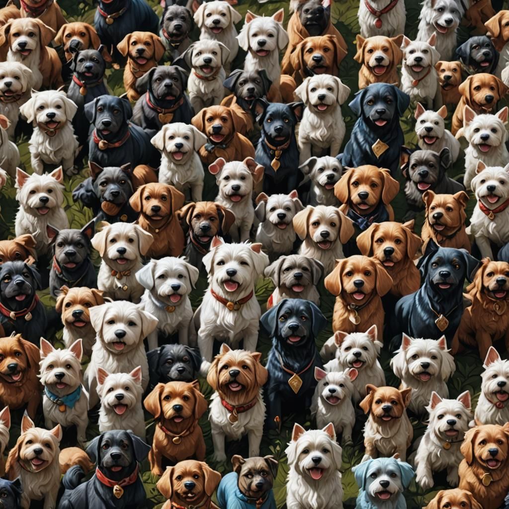 Cute Dogs in Detailed Fantasy Concept Art