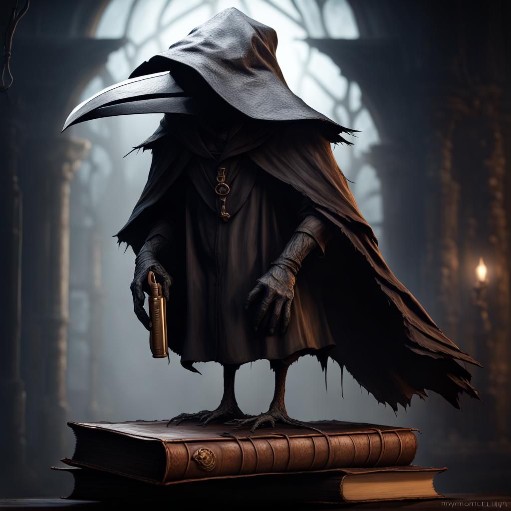 Kenku Plague Doctor in Dark Fantasy Style