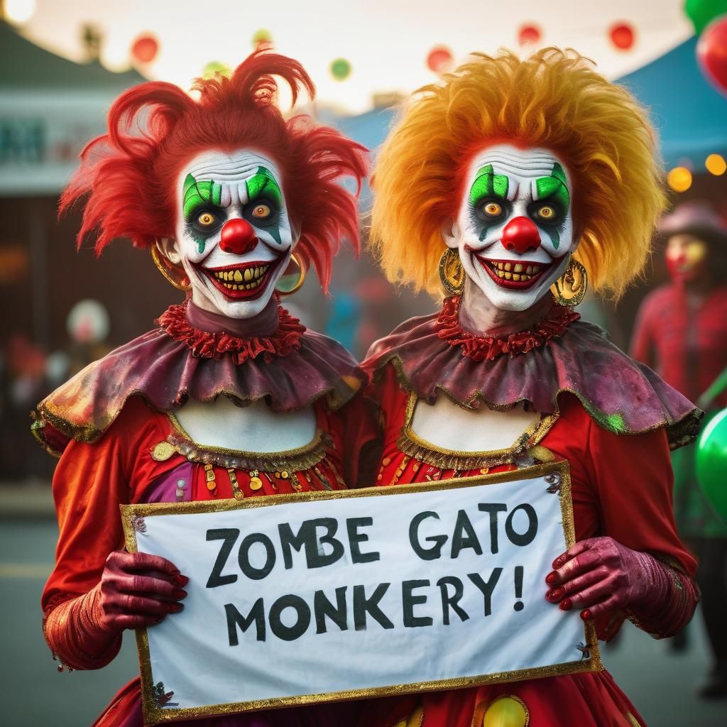 Vibrant Pop Art Zombie Women Unleash Frenzy