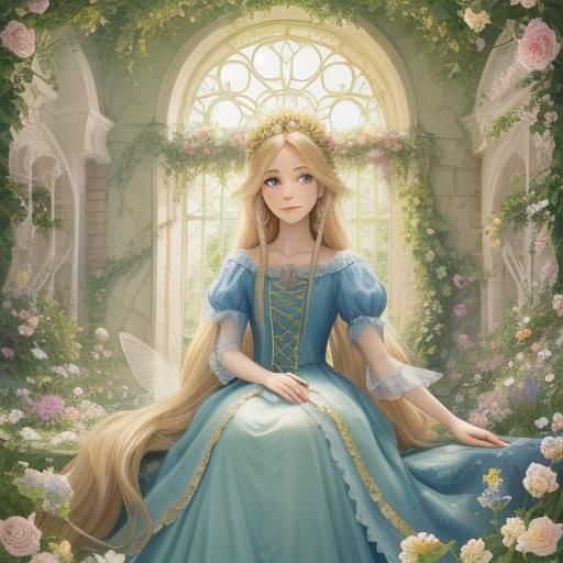 Rapunzel in a Tower: Fairy Tale Portrait