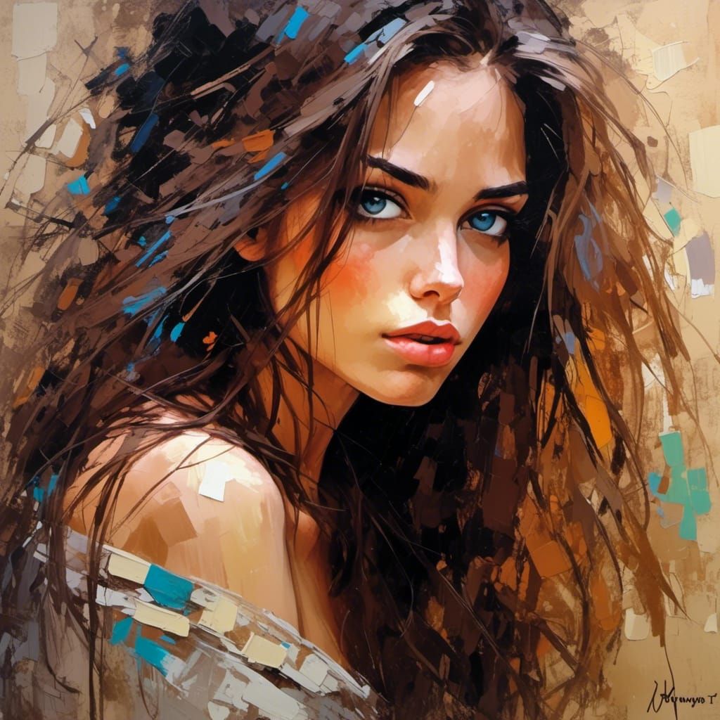 Impressionist Woman Portrait with Expressive Brushwork