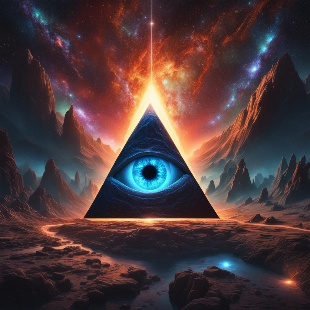 Non-Euclidean Cosmos: Eye Inside Impossible Triangle