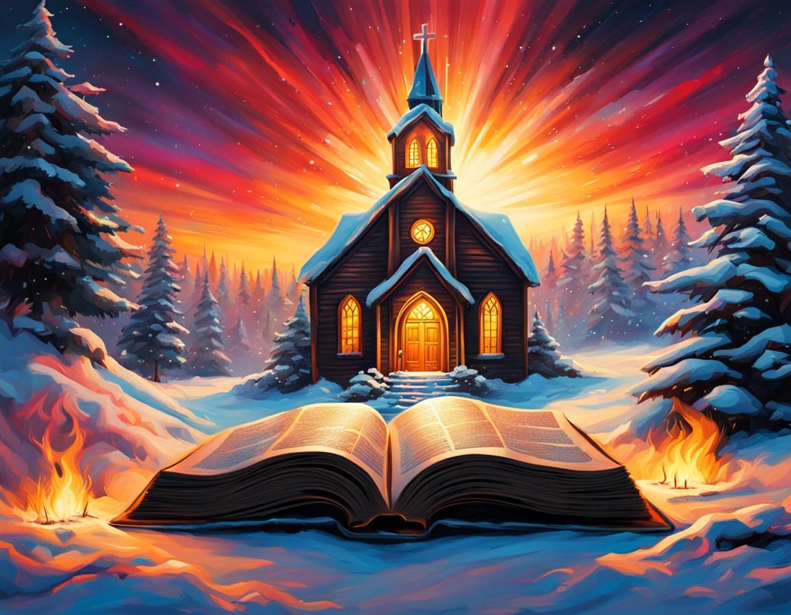 Bible in Front of Church