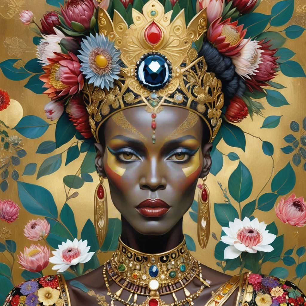 Portrait in the Style of Klimt and Schiele