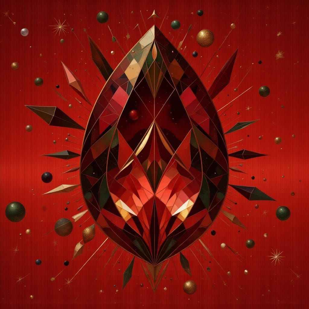 Radiant Gemstone Refracts Light in Art Nouveau Style