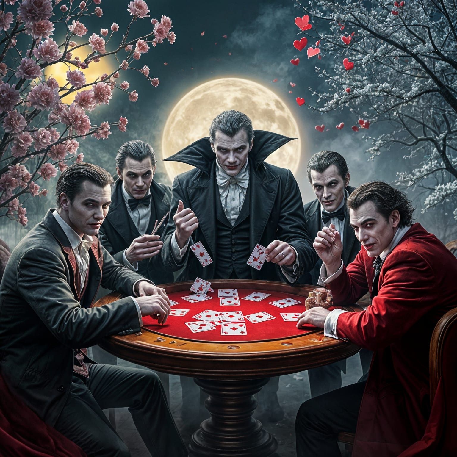 Dracula's Vampire Poker Party Through the Seasons