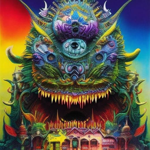 Disturbing Monster Illustration in Pop Art Style