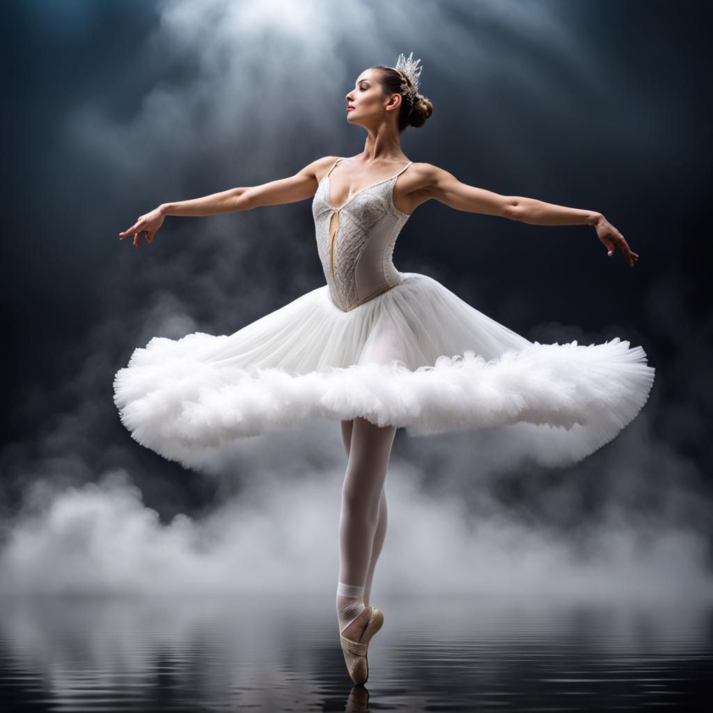 Swan Lake Dancer Dancing on a Cloud