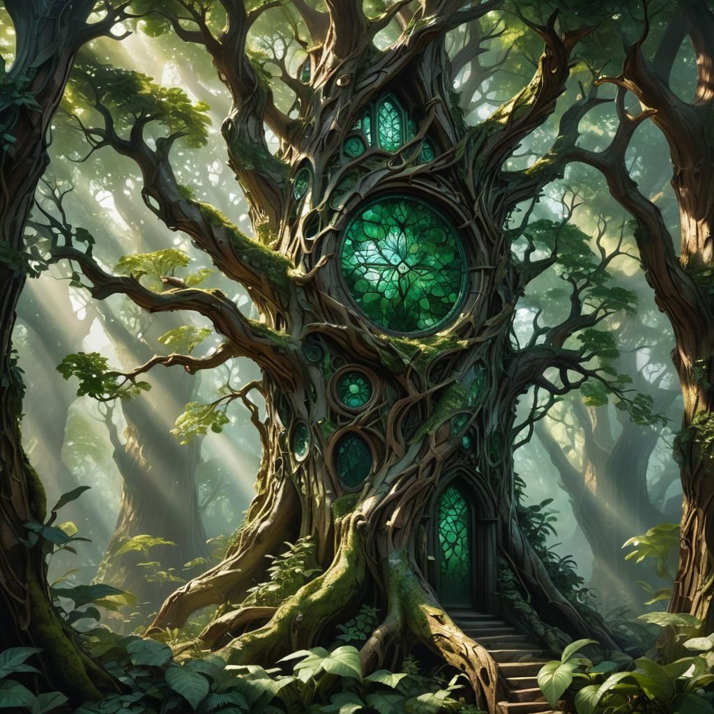 Emerald Tower of Bark and Leaves: Concept Art