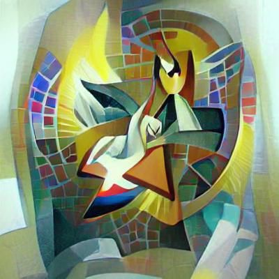 Abstract Cubist Depiction of the Holy Spirit