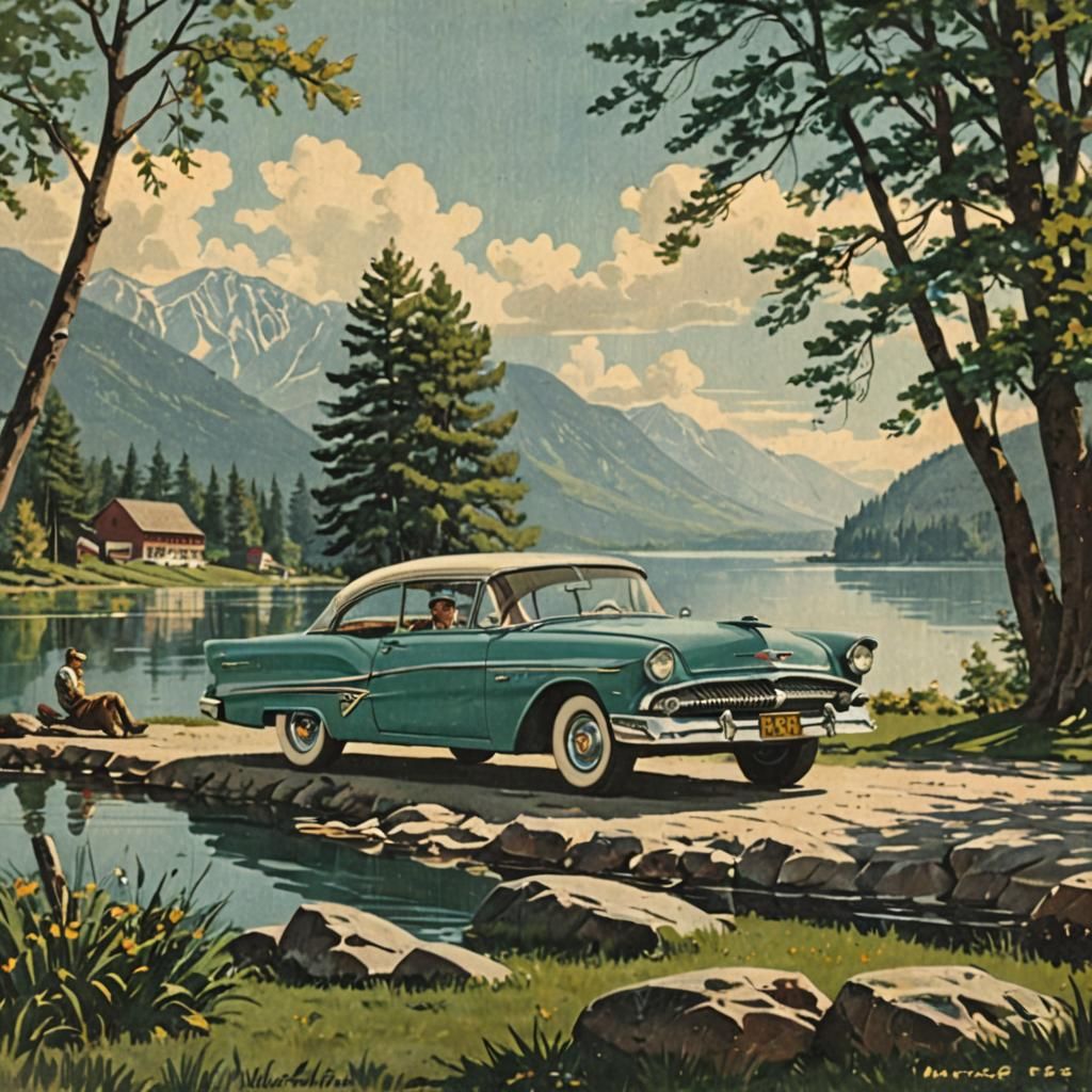 Maverick Pontiac Falcon: 1954 Lakeside Car Ad