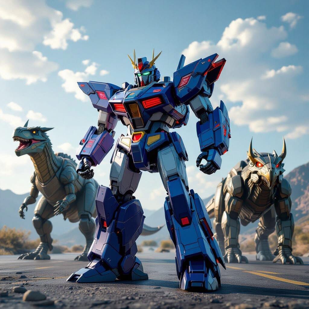 Power Rangers Optimus Prime Robot Dragon in CGI Style