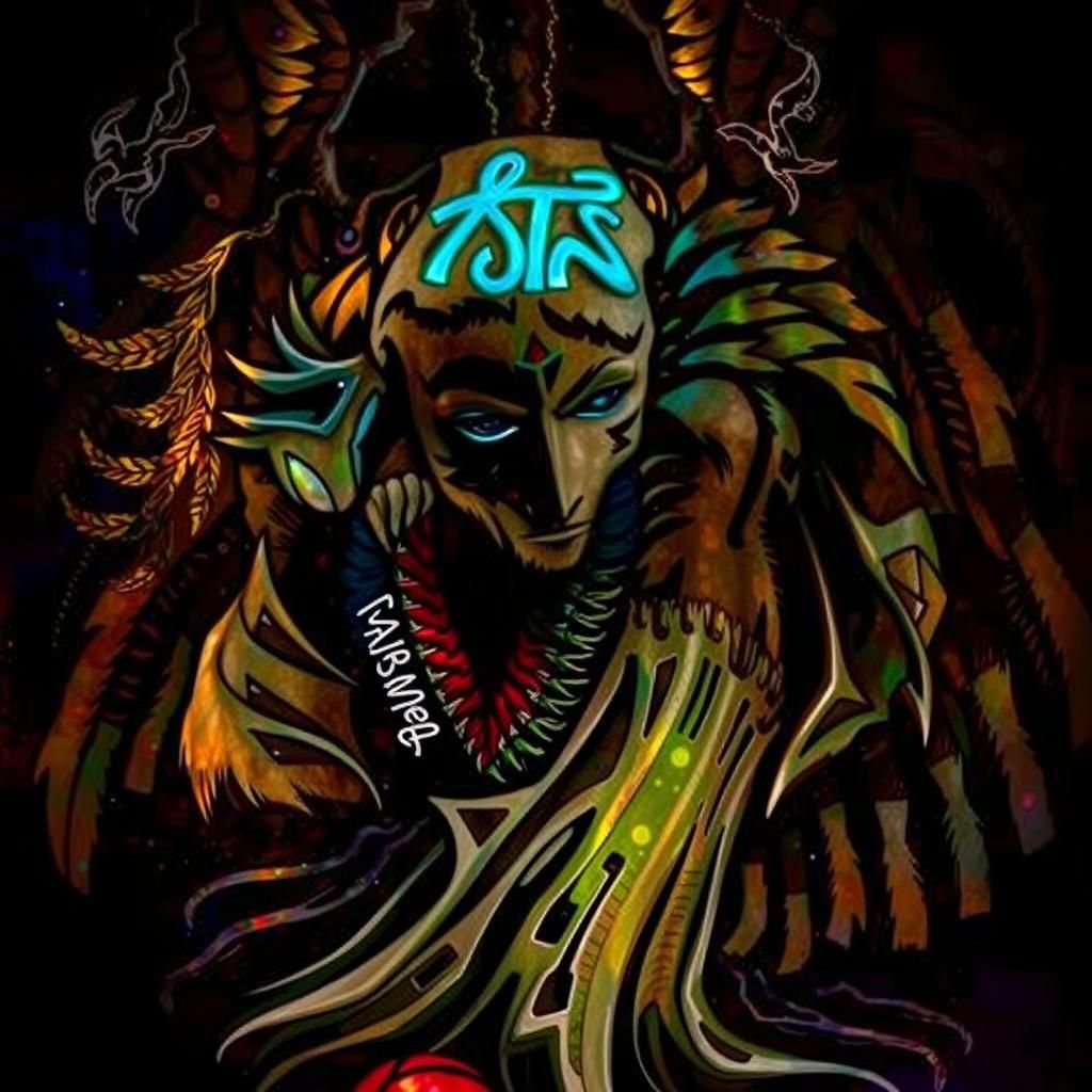 Majestic Nephilim with Divine Light, Surreal Art