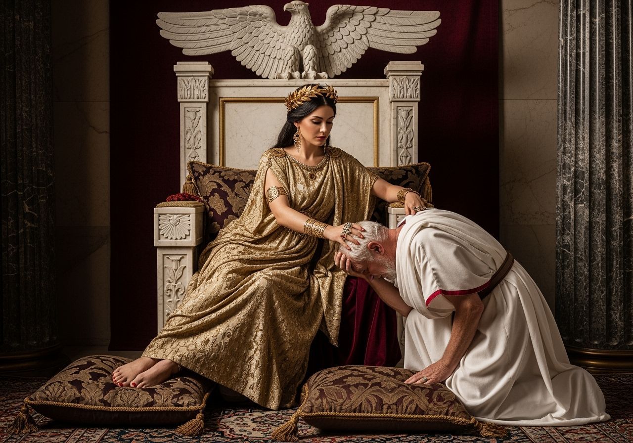 Empress Messalina on Her Throne in Ancient Rome