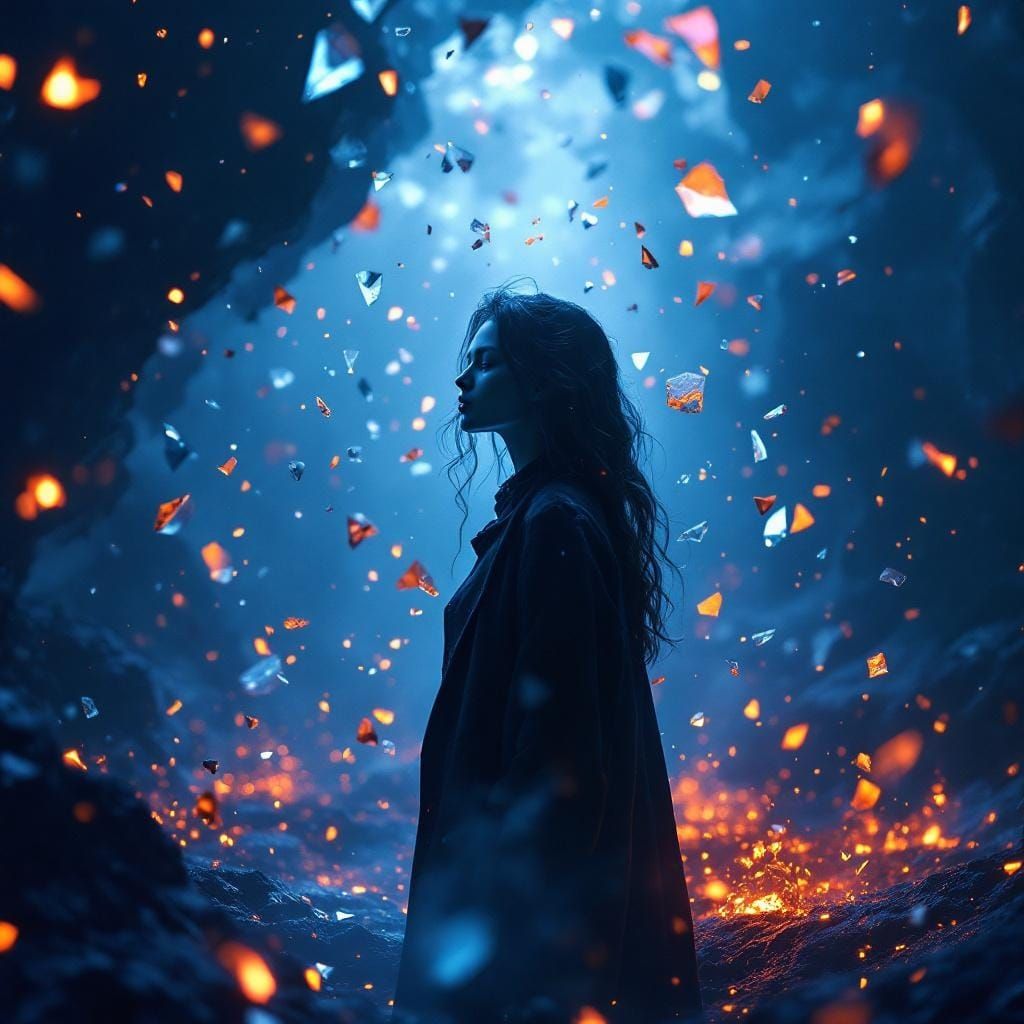 Crystalline Woman in Surreal Cinematic Style