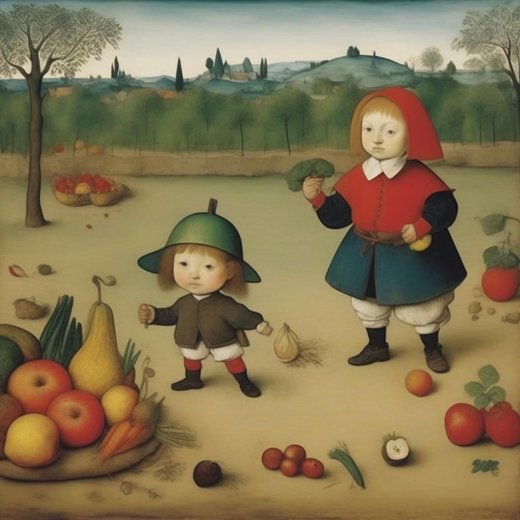 Chibi Fruits and Vegetables as Medieval Recruits