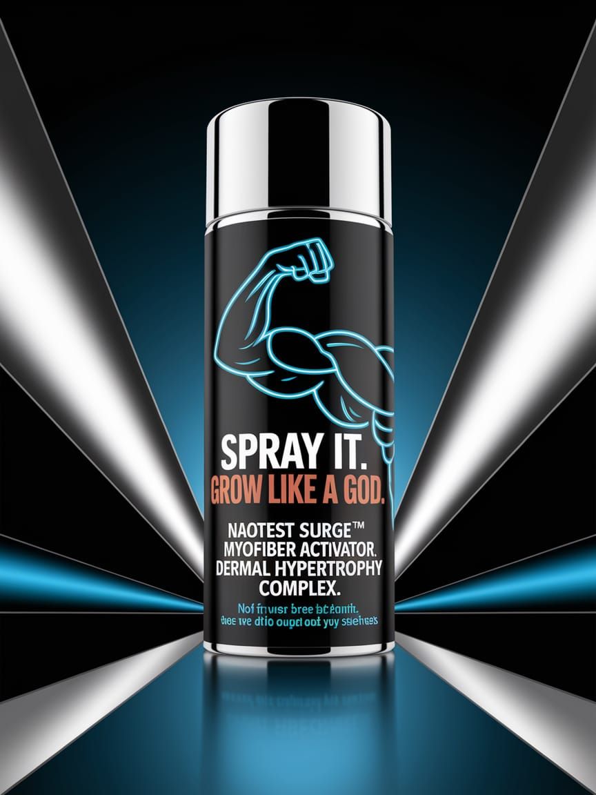 Modern Bodybuilding Aerosol Can in Vibrant Color Scheme