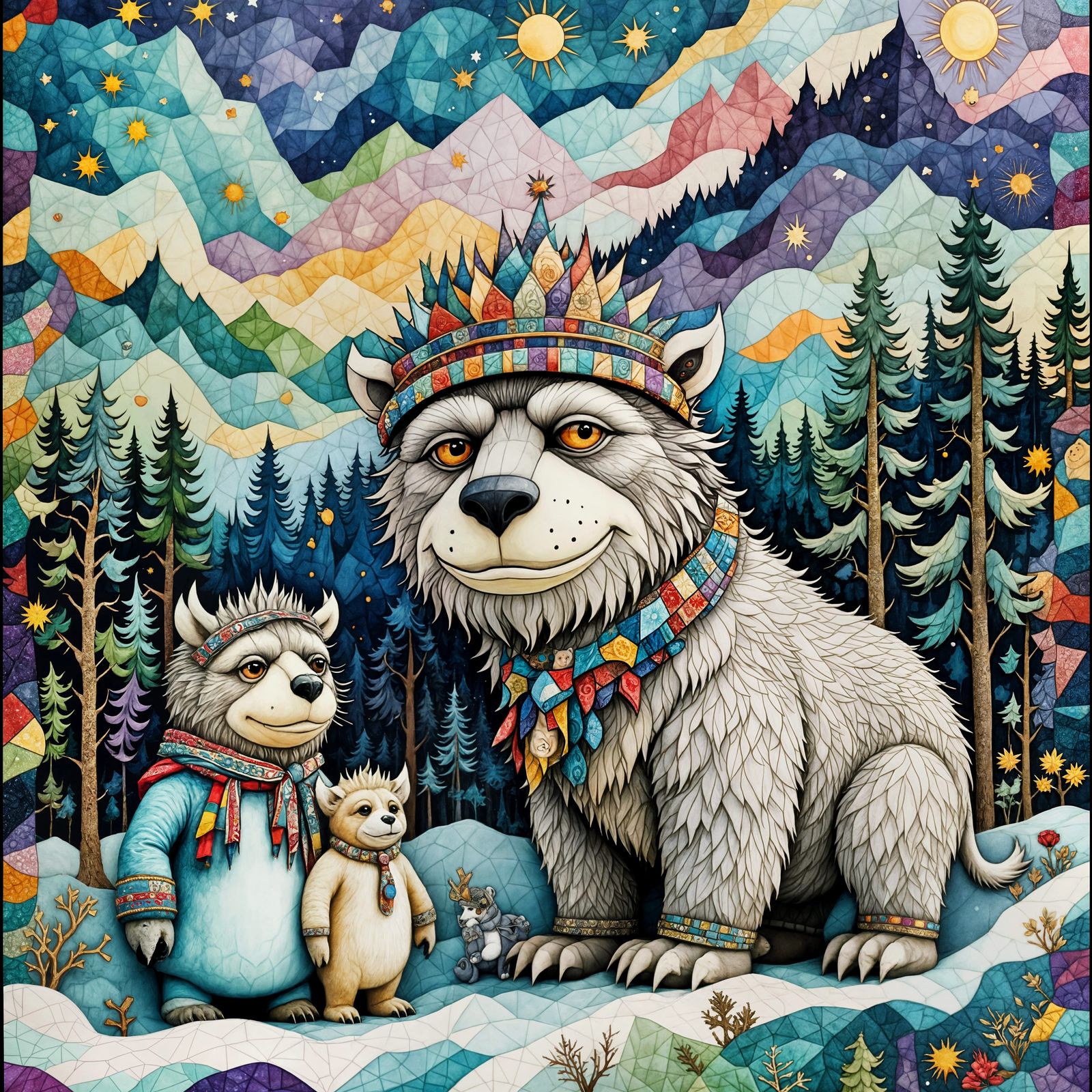 Whimsical Winter Wonderland in Quilted Style