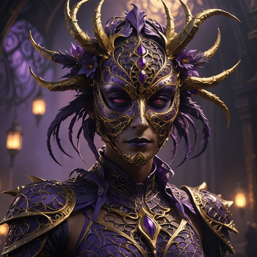 Ornate Arachno Masquerade Mask in Dark Fantasy Style
