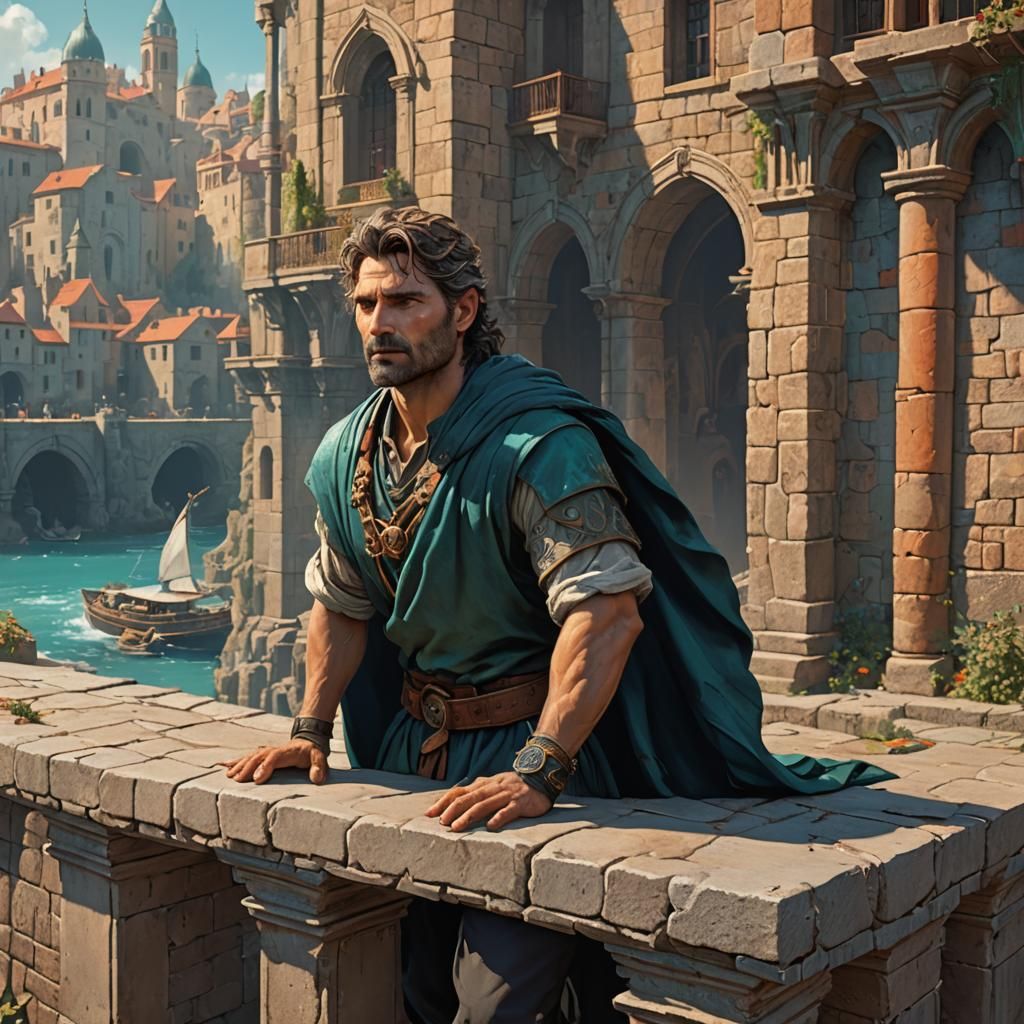 Worried Hector on Antique City Wall