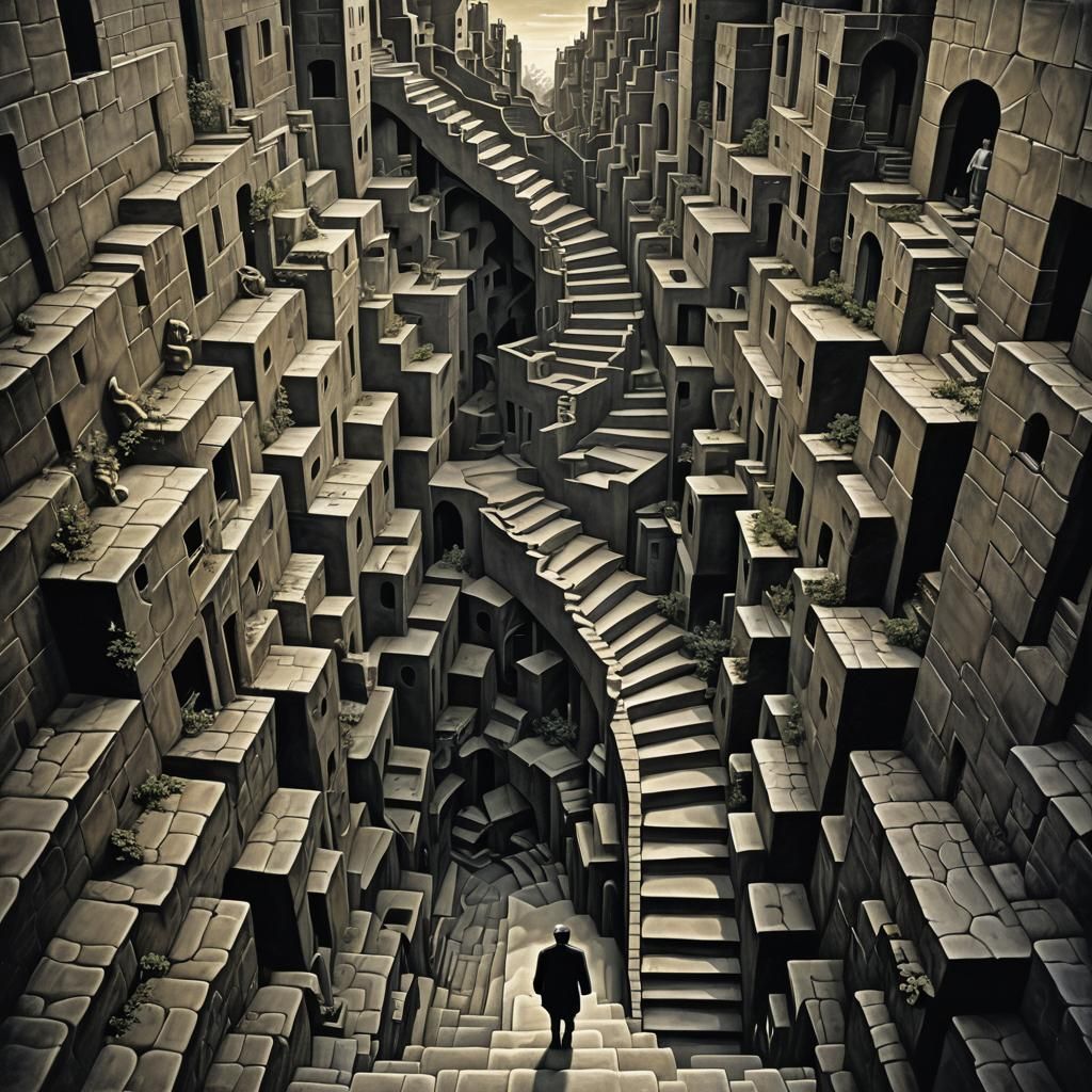 Surreal Stairway to Nowhere: Impossible Geometry