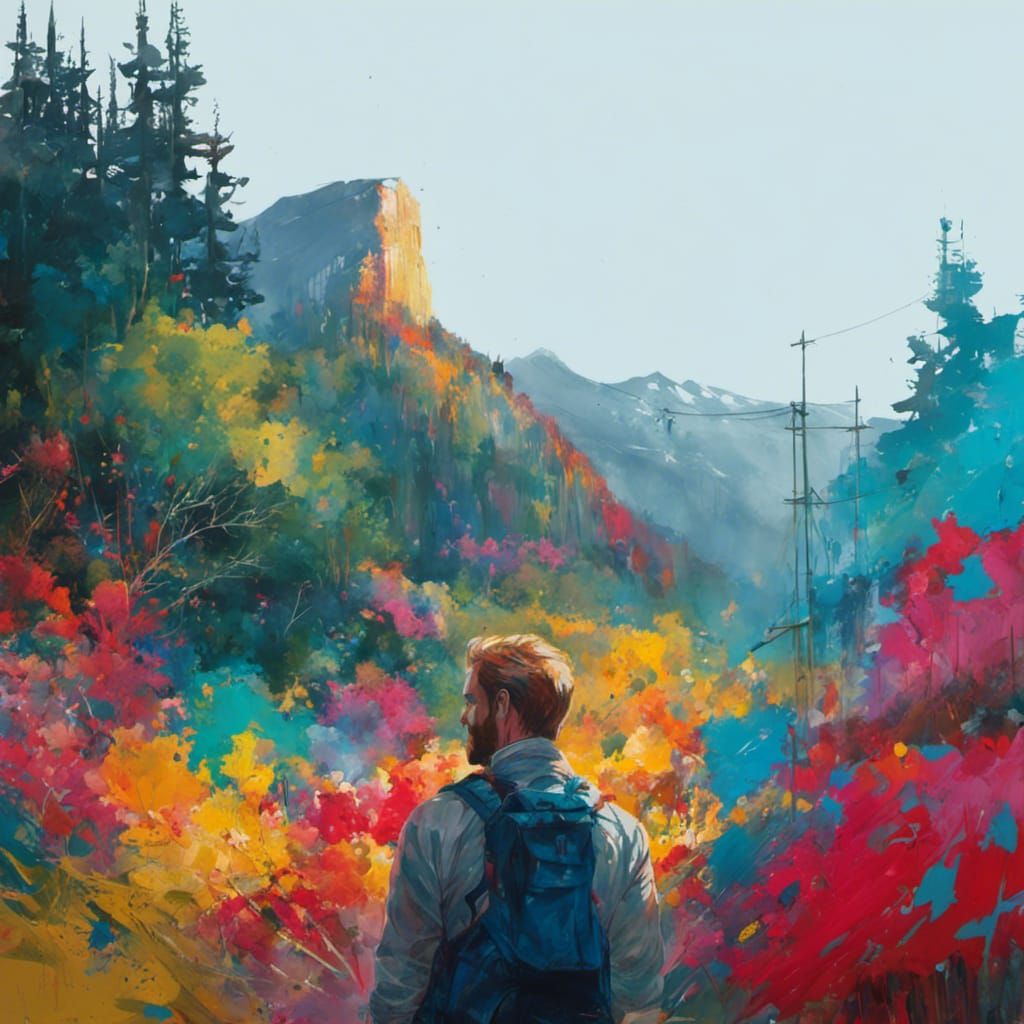 Steve Rogers with Painting Supplies in Watercolor Style