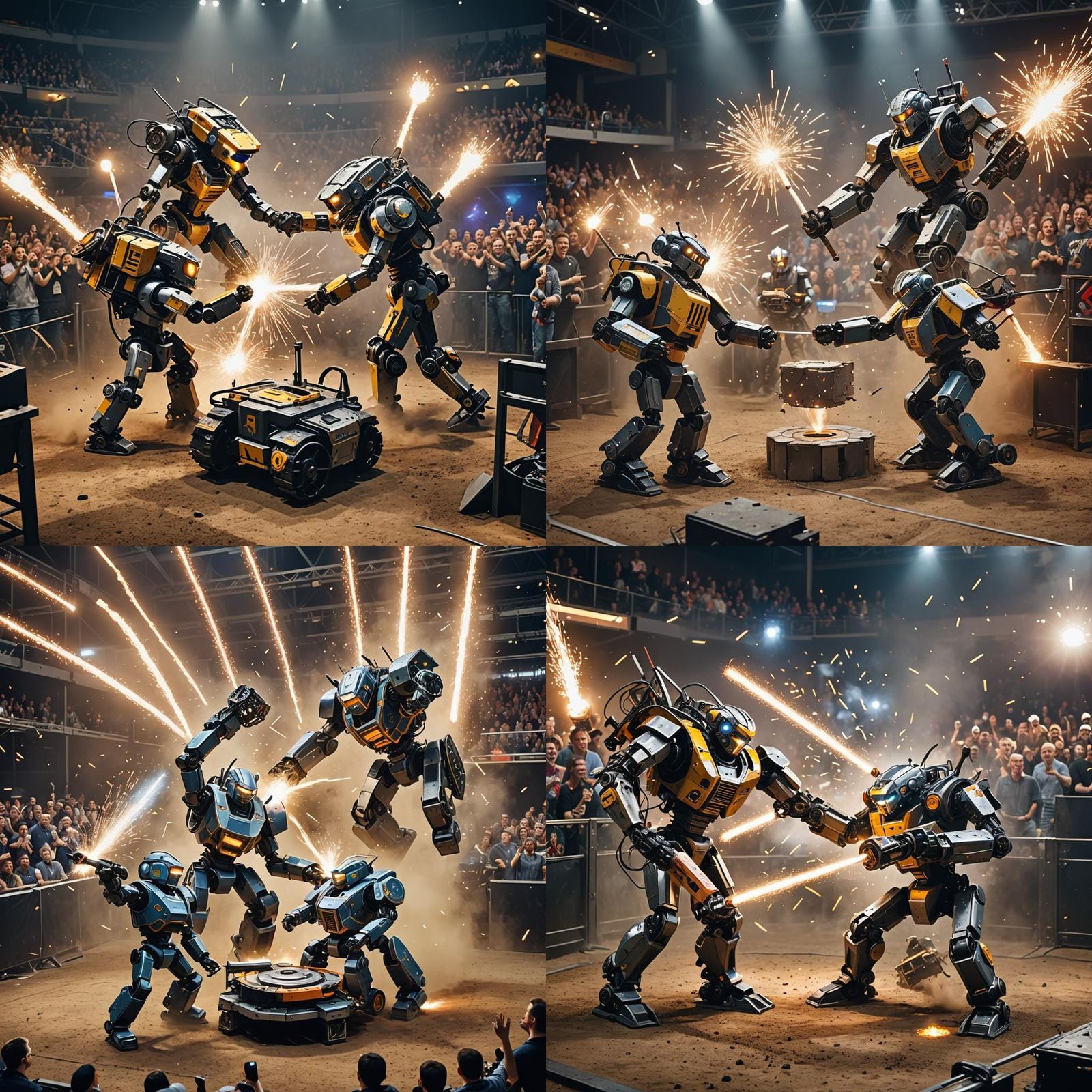 Intense Robot Arena Battle in 8K Resolution