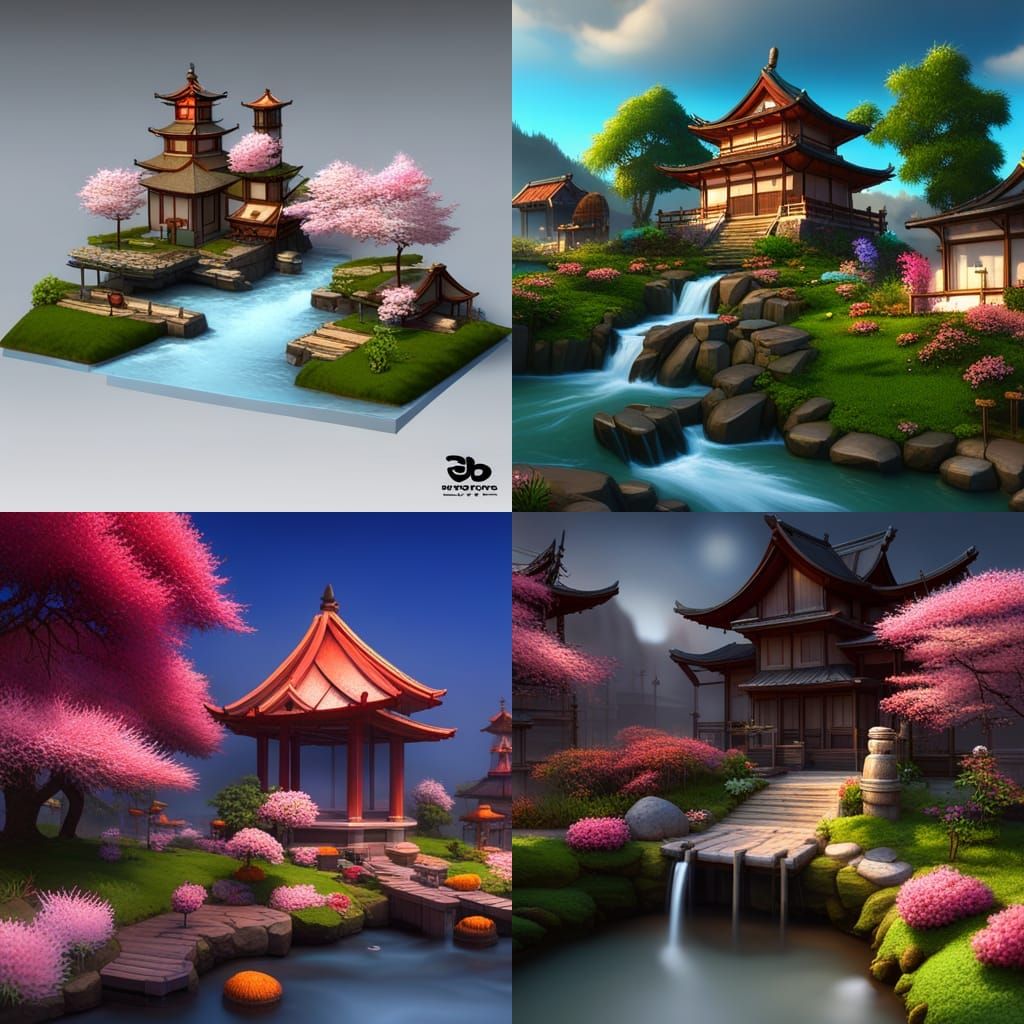 Japanese Voodoo Game Level in 3D Digital Art