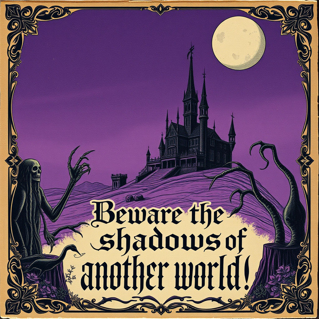 Haunted Alien Mansion: Victorian Halloween Postcard