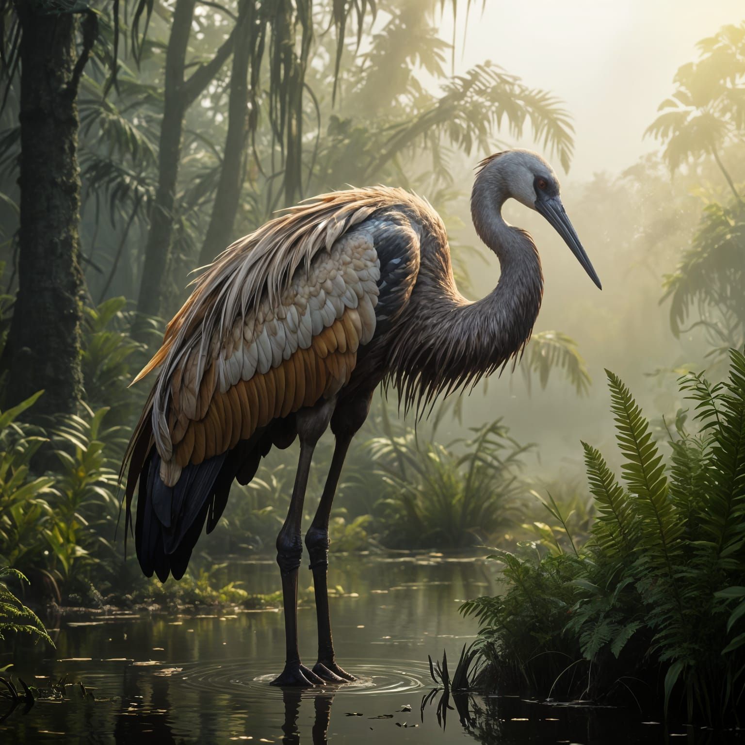 Ancient Bird Emerges from Fossilized Landscape