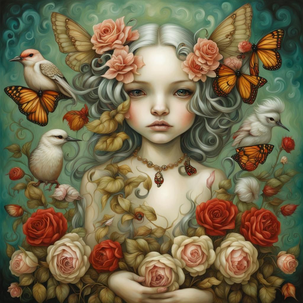 Dark Fantasy Portrait in Gothic Macabre Style