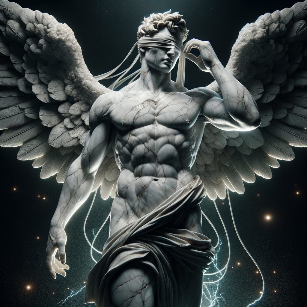 Marble Angel Statue Defying Divine Truth