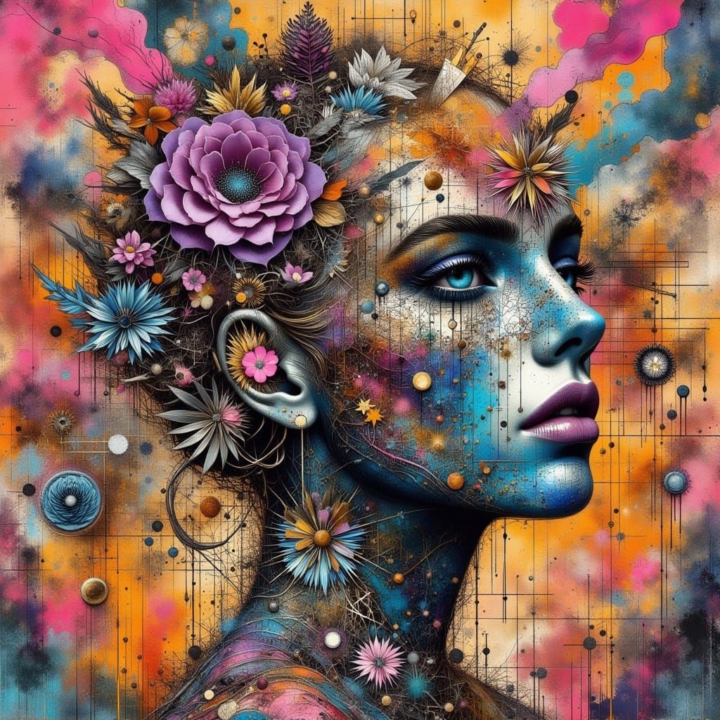 Abstract Distraction with Mixed Media Flare