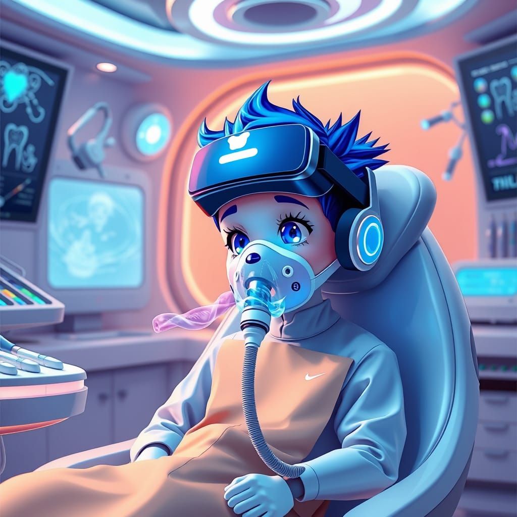 Boy's VR Dental Visit in Digimon Style