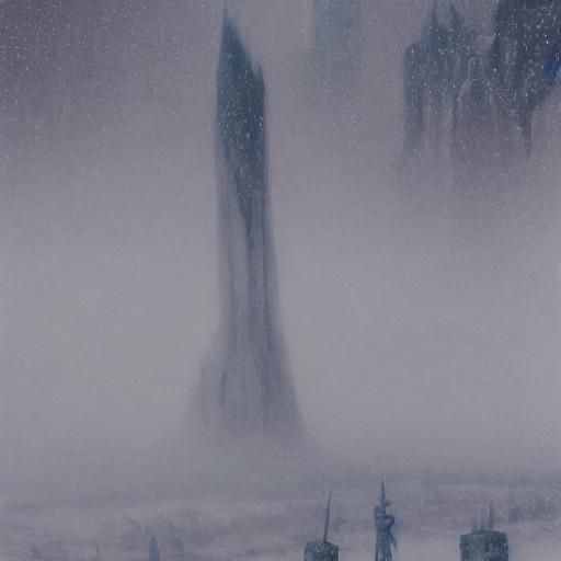 Icy Jotunheim Landscape with Frost Giants