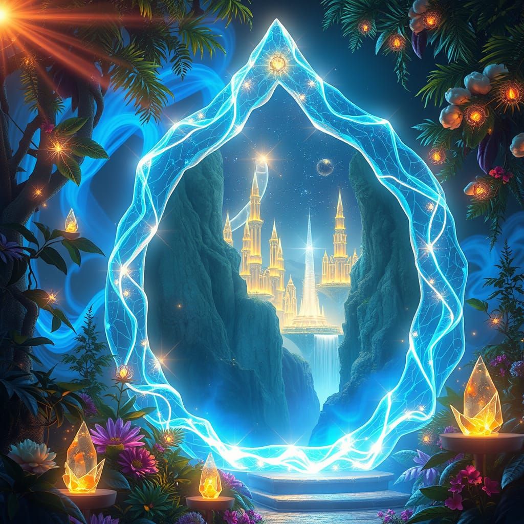 Otherworldly Portal Shines Bright in Enchanted Jungle