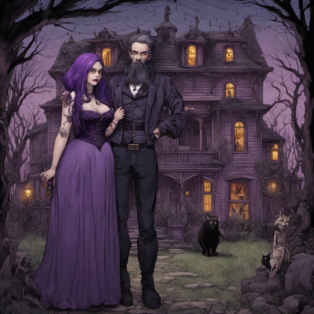 Creepy House With Witch Wife: Matte Painting