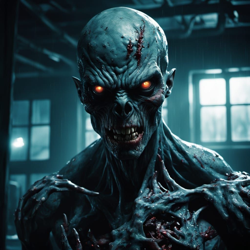Grotesque Zombie in Dark Laboratory