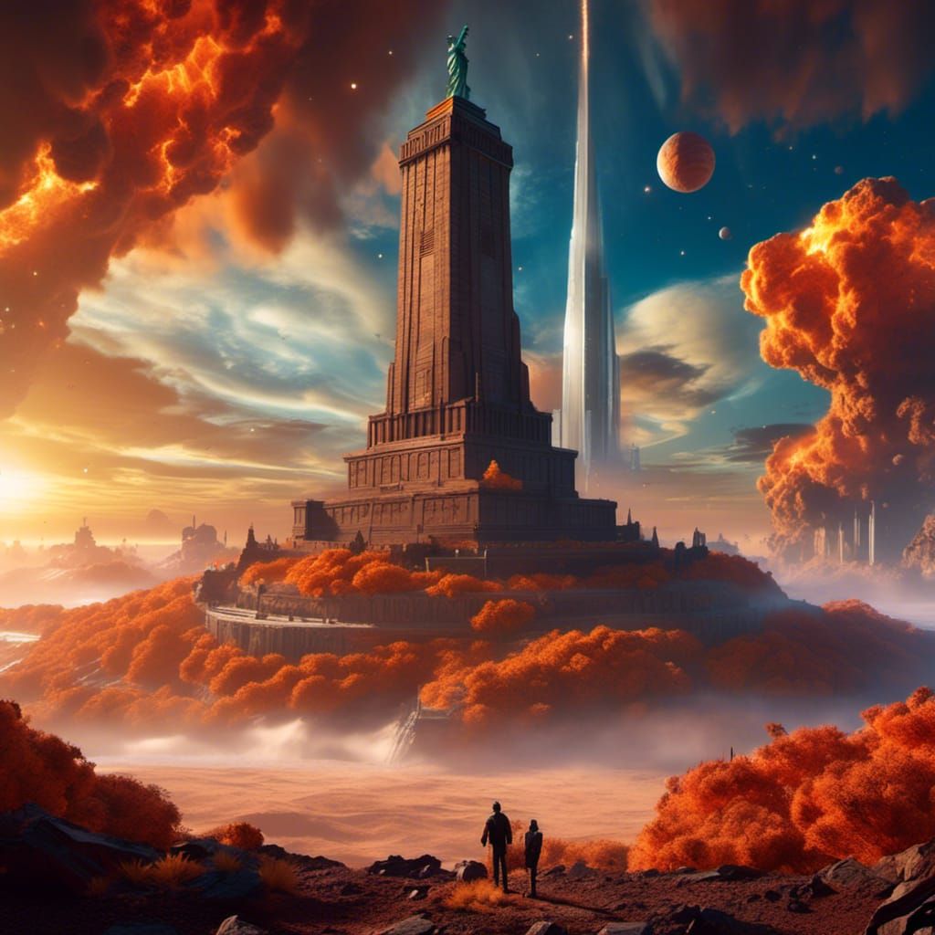 Statue of Liberty on a Distant Planet