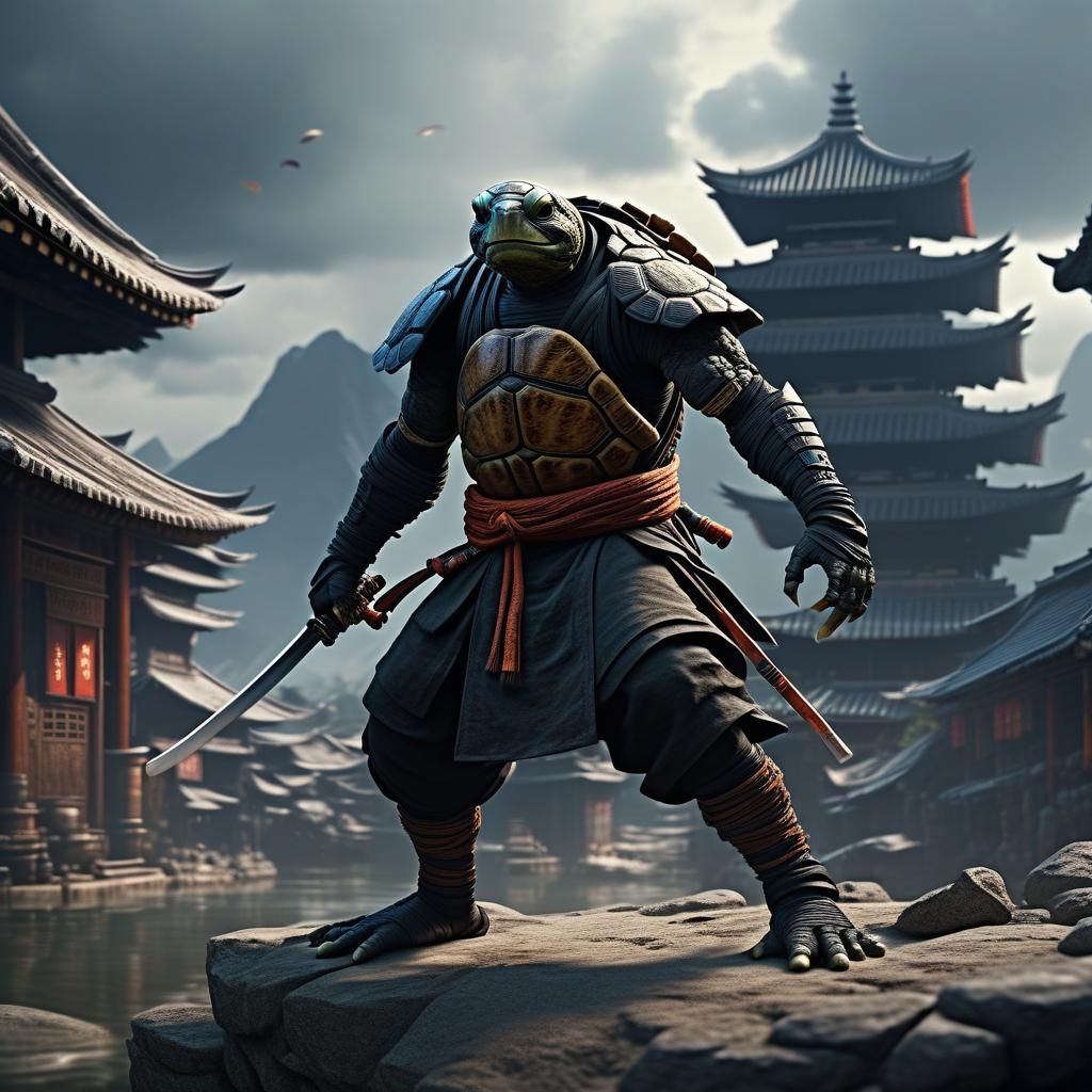 Humanoid Turtle: Monk Ninja Fusion in High Fantasy