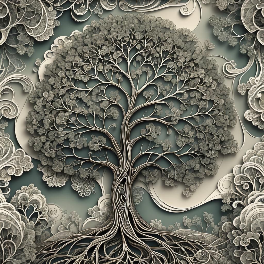 Fractal Tree in Vibrant Abstract Style
