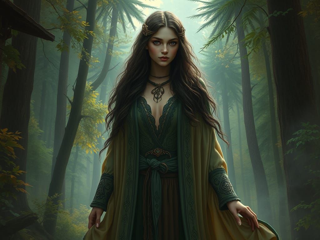 Aizsaule in Mystical Forest, Dreamlike Landscape