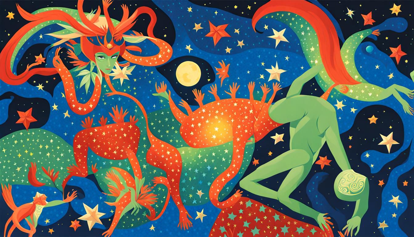 Spirits in Iridescent Mists: A Surreal Vision